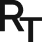 Stylized overlapping R and T letters logo